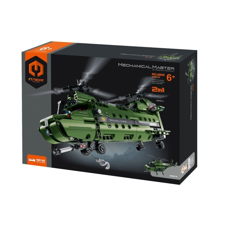 iM.Master - Kit de construcción 2 en 1: helicóptero con accionamiento mecánico, 393 piezas