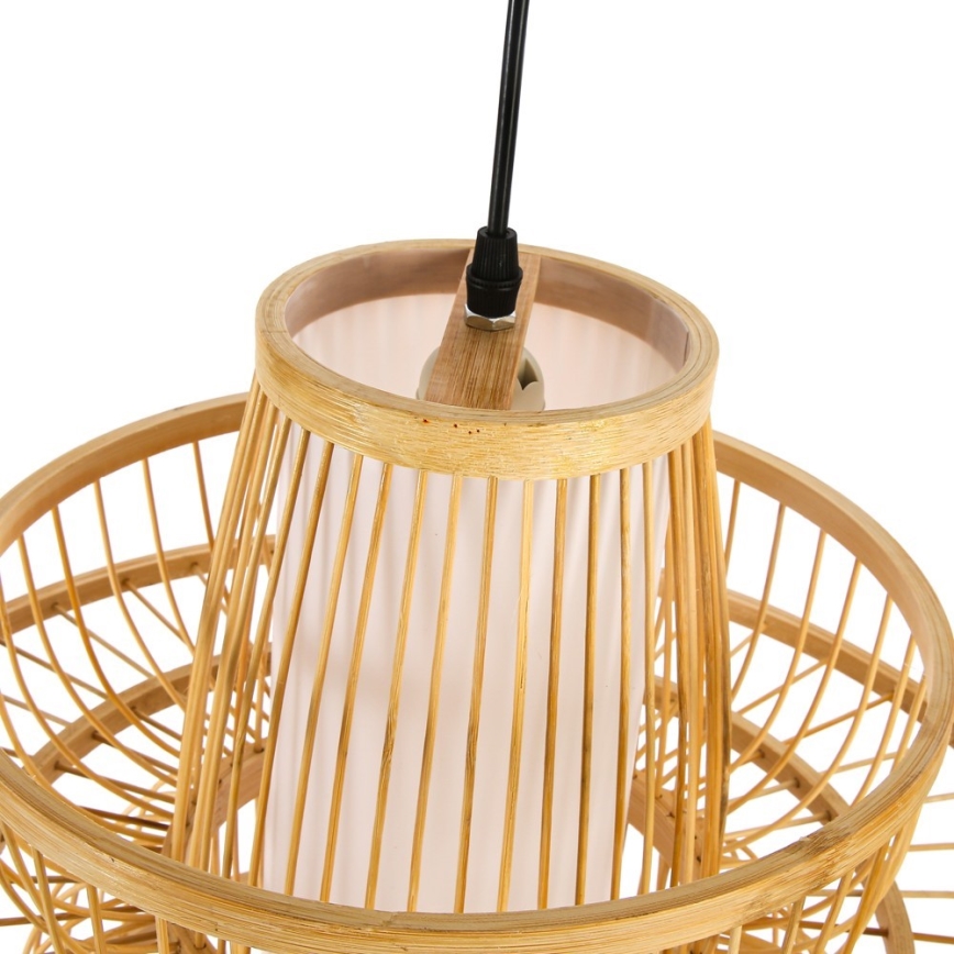 Lámpara colgante PINCHOS 1xE27/40W/230V diá. 45 cm bambú