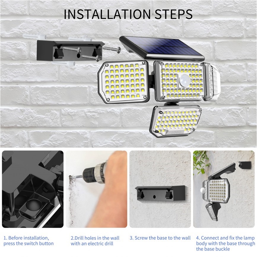 Aplique LED solar con sensor LED/5W/5,5V IP65 2400 mAh