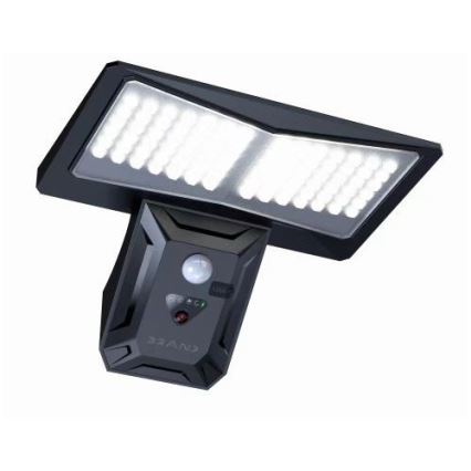 Aplique LED solar con sensor LED/2,6W/5,5V IP65 1800 mAh negro