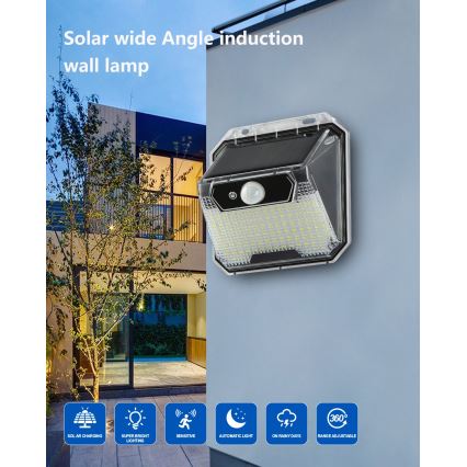 Aplique LED solar con sensor LED/3W/5,5V IP65 1200 mAh