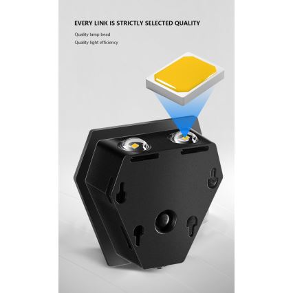 Aplique LED solar con sensor LED/2W/5V IP54 1300 mAh