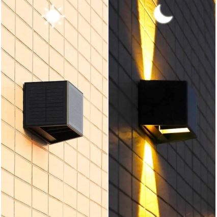 Lámpara de pared solar LED con sensor LED/2W/5V IP54 1300 mAh