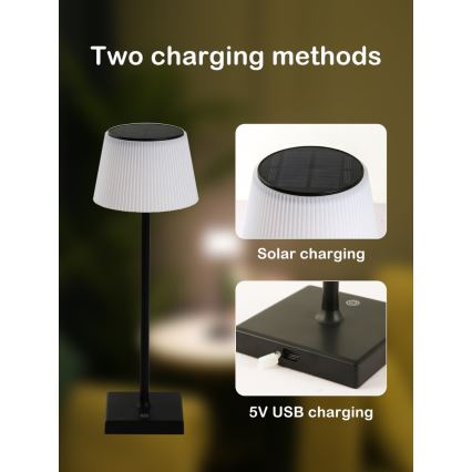 Lámpara solar LED de exterior regulable con sensor LED/4W/5V IP44 3600 mAh