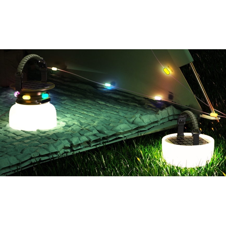 Lámpara solar portátil recargable LED RGB con cadena LED LED/10W/5V 3600 mAh IP65 3600 mAh