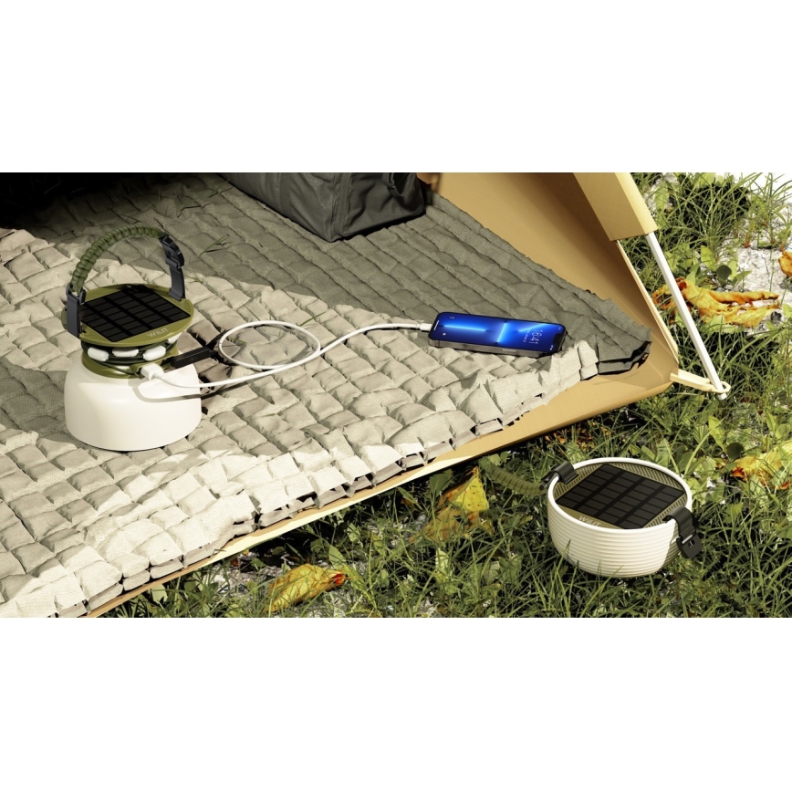 Lámpara solar portátil recargable LED RGB con cadena LED LED/10W/5V 3600 mAh IP65 3600 mAh