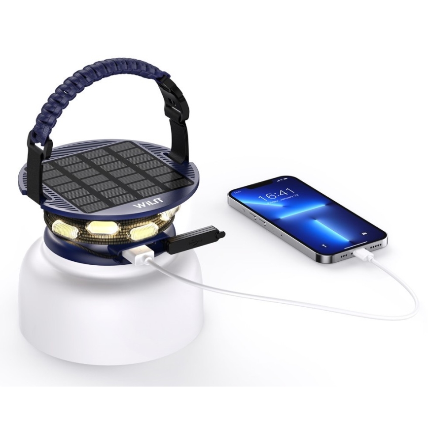 Lámpara solar portátil recargable LED RGB con cadena LED LED/10W/5V 3600 mAh IP65 3600 mAh