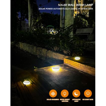Iluminación solar LED para exterior con sensor LED/0,4W/3,2V IP54 500 mAh