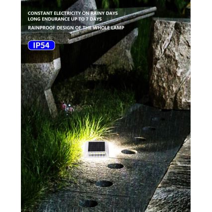 Iluminación solar LED para exterior con sensor LED/0,03W/1,2V IP54 800 mAh