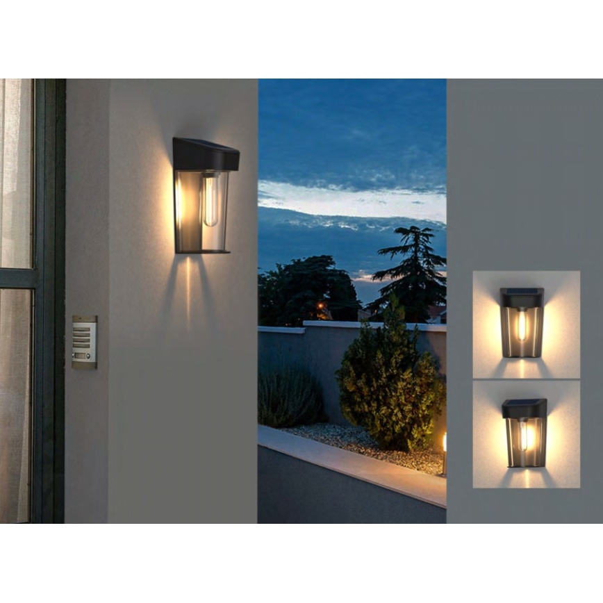 Aplique LED solar con sensor LED/2V IP44 600 mAh