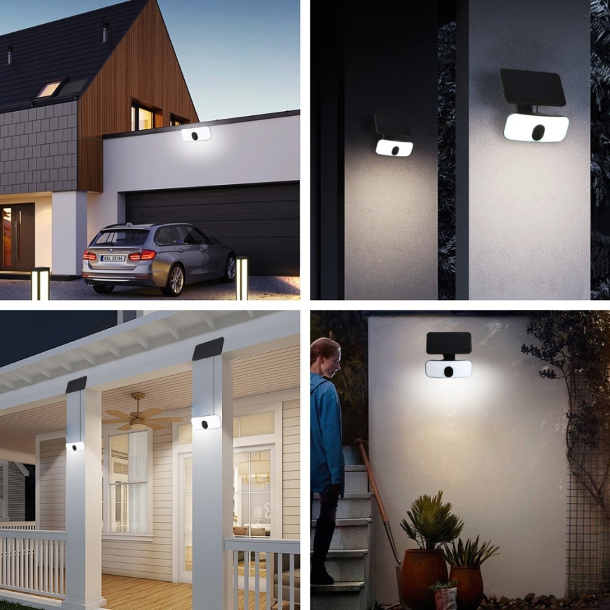 Aplique LED solar con sensor LED/13W/3,7V 4000K IP65 400 mAh