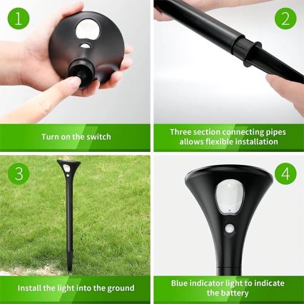 Lámpara solar LED con sensor LED/1W/3,7V 6000K IP65 1500 mAh