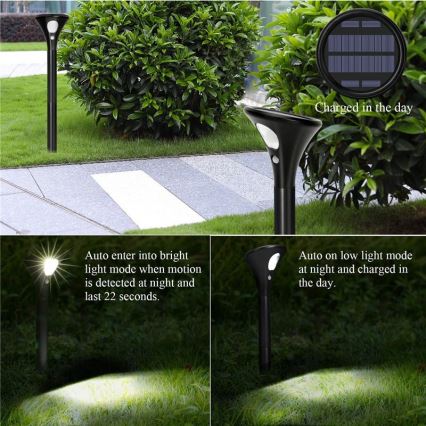 Lámpara solar LED con sensor LED/1W/3,7V 6000K IP65 1500 mAh