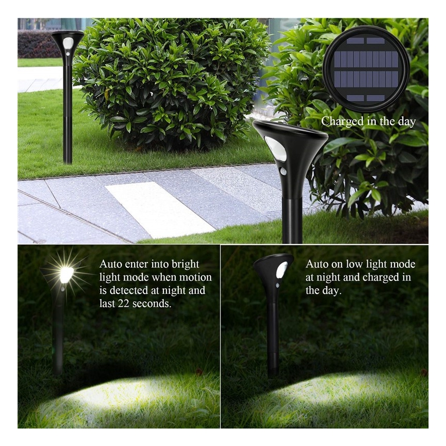 Lámpara solar LED con sensor LED/1W/3,7V 6000K IP65 1500 mAh