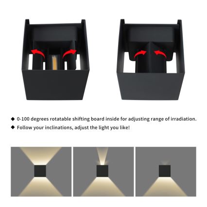 Immax 08510L - Aplique de pared exterior LED DICE LED/6W/230V 3000K IP65