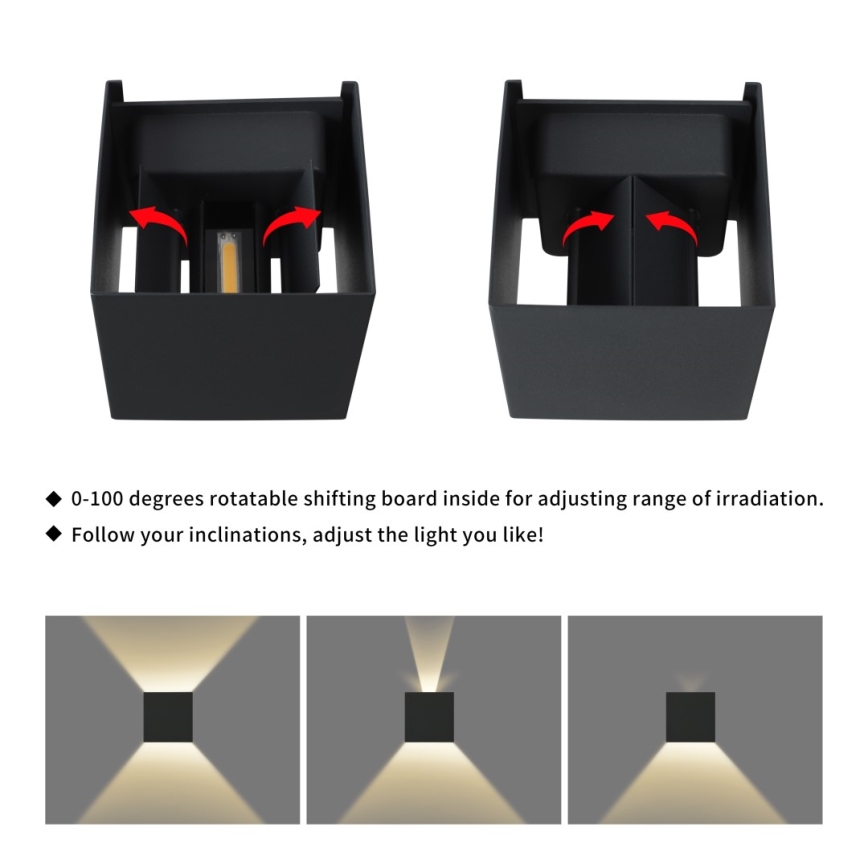 Immax 08510L - Aplique de pared exterior LED DICE LED/6W/230V 3000K IP65
