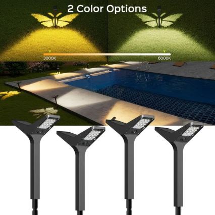 Lámpara solar LED con sensor SUN BUTTERFLY LED/1,5W/3,7V 3000/6000K IP65 1500 mAh