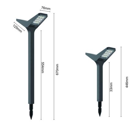 Lámpara solar LED con sensor SUN BUTTERFLY LED/1,5W/3,7V 3000/6000K IP65 1500 mAh