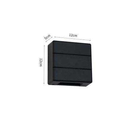 Aplique LED de exterior LUXLINE 6W/230V 3000K IP54 negro