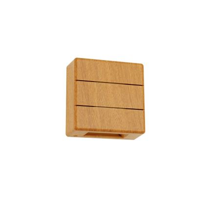 Aplique de pared exterior LED LUXLINE, 6 W, 230 V, 3000 K, IP54, acabado roble