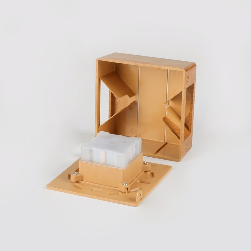 Aplique de pared exterior LED LUXLINE, 6 W, 230 V, 3000 K, IP54, acabado roble