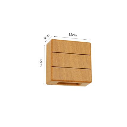 Aplique de pared exterior LED LUXLINE, 6 W, 230 V, 3000 K, IP54, acabado roble