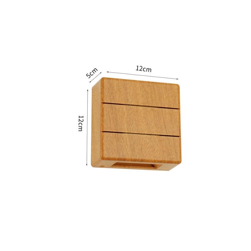 Aplique de pared exterior LED LUXLINE, 6 W, 230 V, 3000 K, IP54, acabado roble