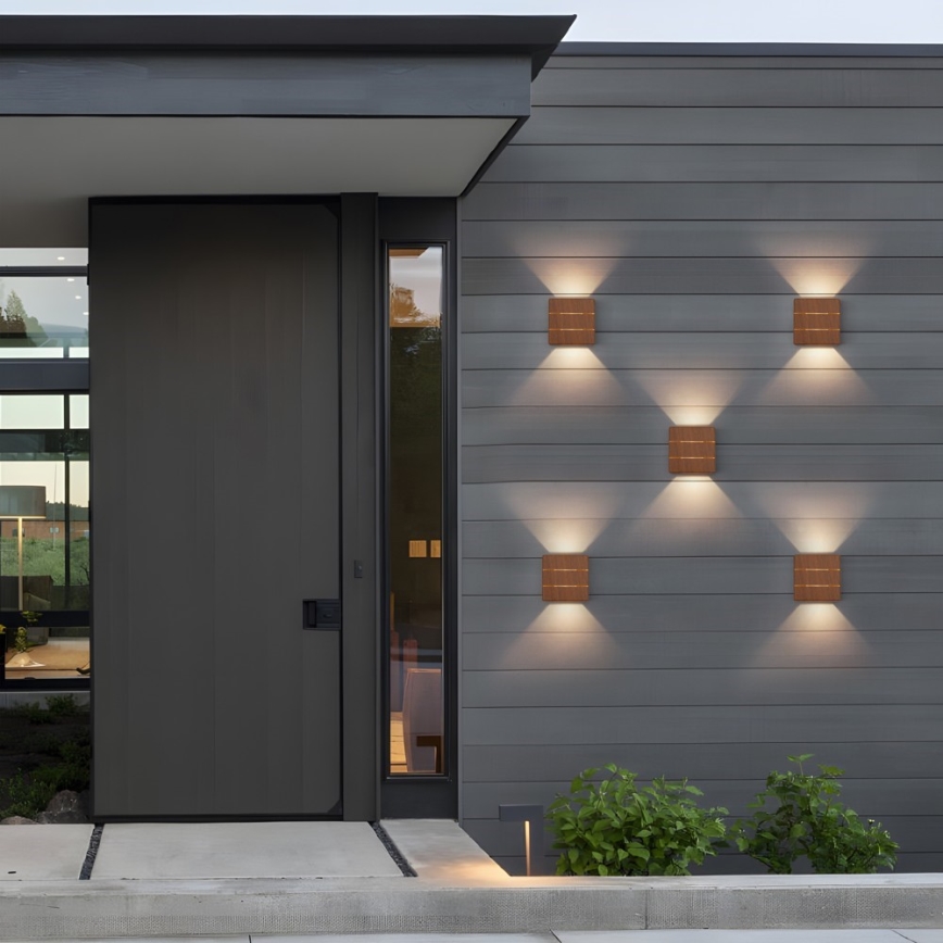 Aplique de pared LED para exterior LUXLINE 6W/230V 3000K IP54 nogal