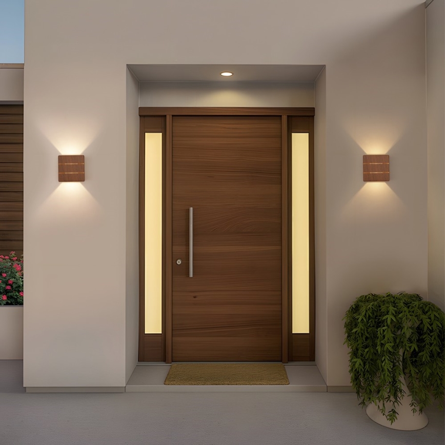 Aplique de pared LED para exterior LUXLINE 6W/230V 3000K IP54 nogal