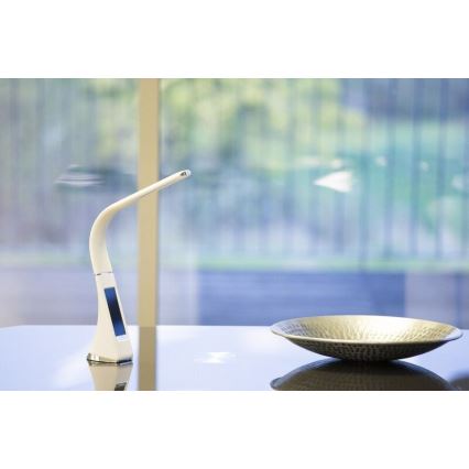 Lámpara LED de mesa regulable con display LEATHER LED/6,5W/5V blanco