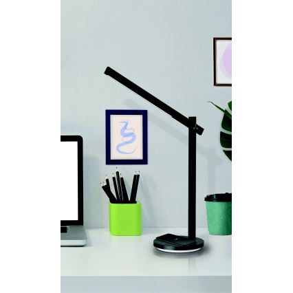 Lámpara de mesa LED regulable con cargador inalámbrico QI BEAM LED/18W/230/12V 2800K/4000K/5000K