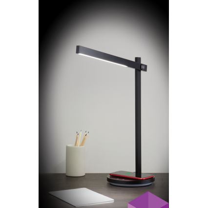 Lámpara de mesa LED regulable con cargador inalámbrico QI BEAM LED/18W/230/12V 2800K/4000K/5000K