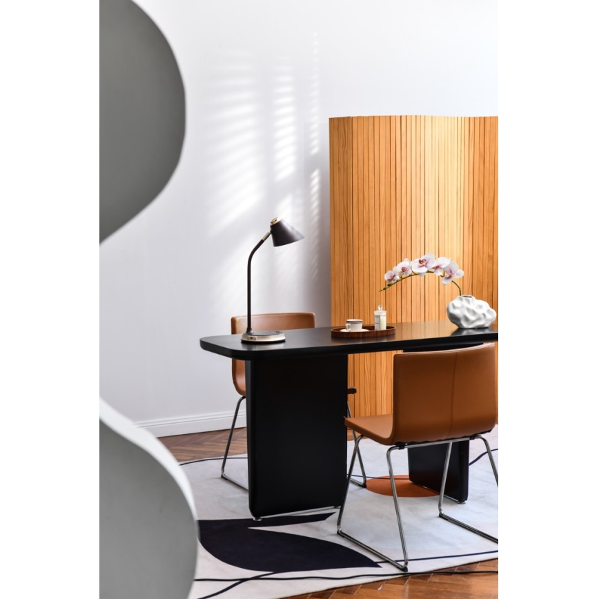Lámpara de mesa LED regulable con cargador inalámbrico FINCH LED/9W/12/230V gris/cromo brillante
