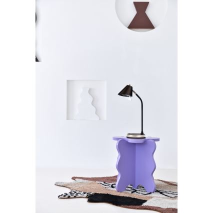 Lámpara de mesa LED regulable con cargador inalámbrico FINCH LED/9W/12/230V gris/cromo brillante