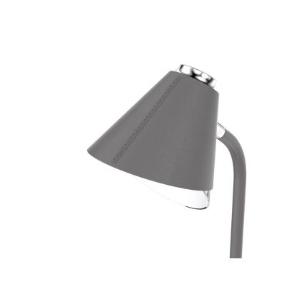 Lámpara de mesa LED regulable con cargador inalámbrico FINCH LED/9W/12/230V gris/cromo brillante