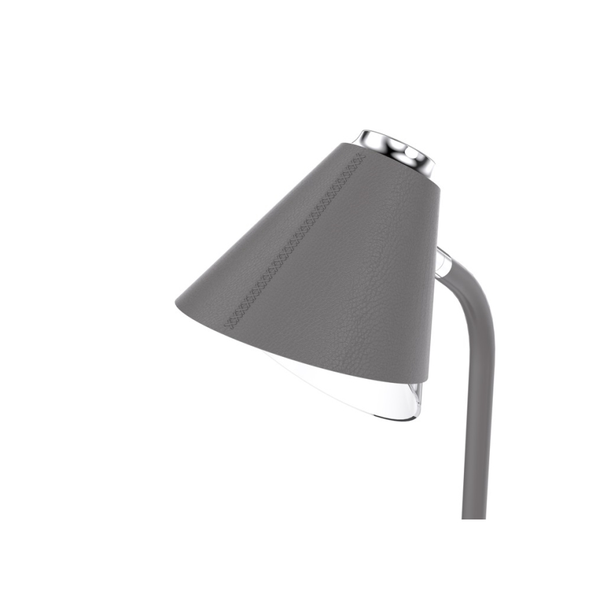 Lámpara de mesa LED regulable con cargador inalámbrico FINCH LED/9W/12/230V gris/cromo brillante