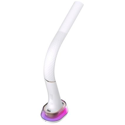 Lámpara de mesa LED RGB regulable con cargador inalámbrico CORELLA LED/7W/12/230V blanco