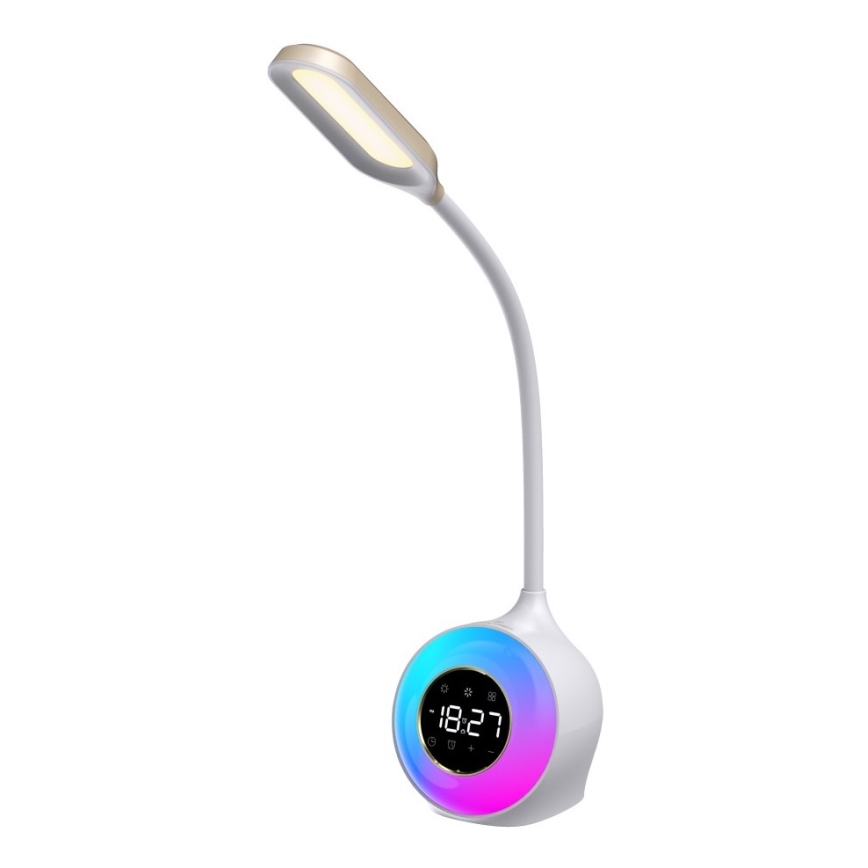Lámpara de mesa LED RGBW regulable con despertador FALCON LED/10W/12V