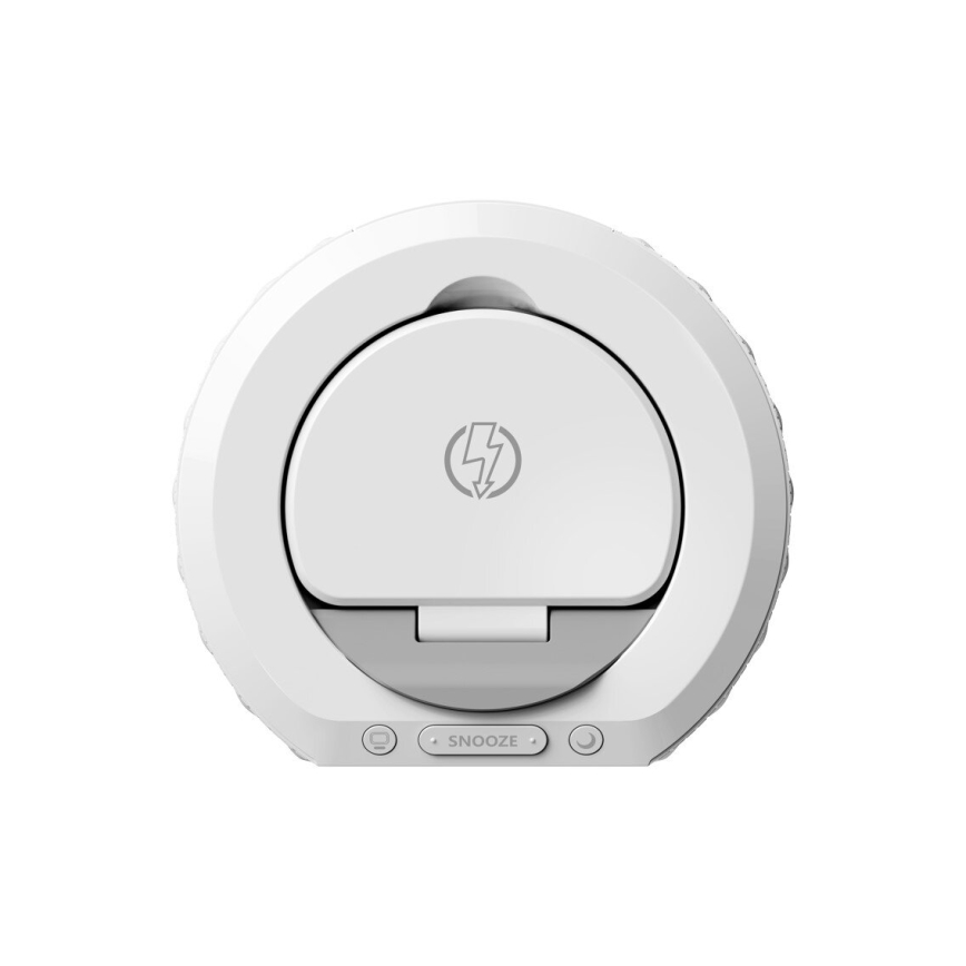 Reloj despertador con pantalla LCD y inalámbrico Qi con cargador 27W/9V 220 mAh blanco