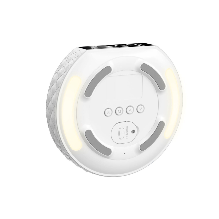 Reloj despertador con pantalla LCD y inalámbrico Qi con cargador 27W/9V 220 mAh blanco