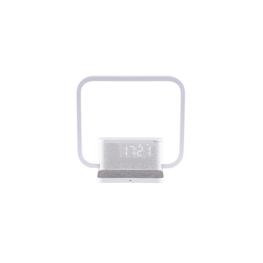 Lámpara de mesa LED regulable con despertador y Qi cargando LED/18W/230V blanco