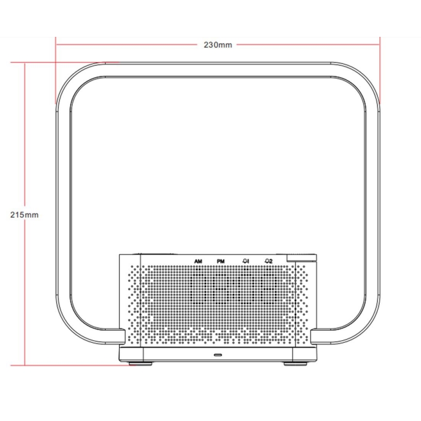 Lámpara de mesa LED regulable con despertador y Qi cargando LED/18W/230V blanco