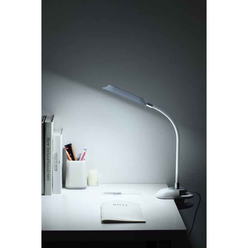 Lámpara de mesa regulable LED+CCT con pinza CLIP LED/7,5W/230V 3000/4200/5000K blanca
