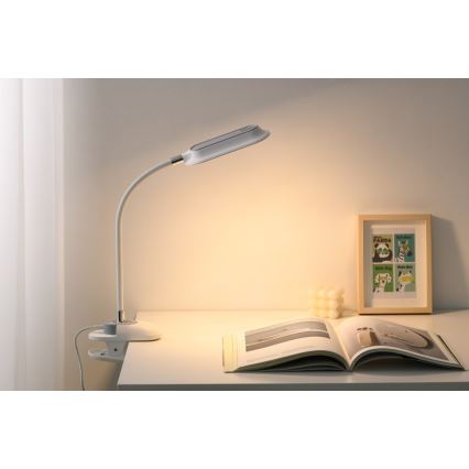 Lámpara de mesa regulable LED+CCT con pinza CLIP LED/7,5W/230V 3000/4200/5000K blanca