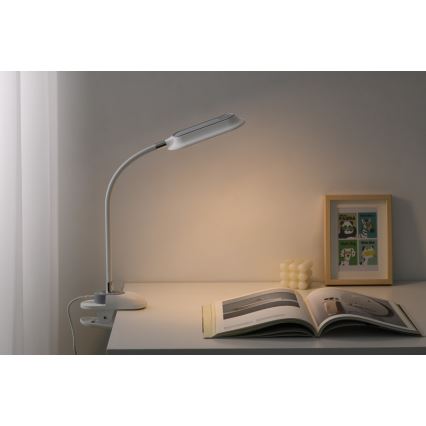 Lámpara de mesa regulable LED+CCT con pinza CLIP LED/7,5W/230V 3000/4200/5000K blanca