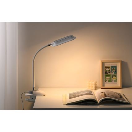 Lámpara de mesa regulable LED+CCT con pinza CLIP LED/7,5W/230V 3000/4200/5000K blanca