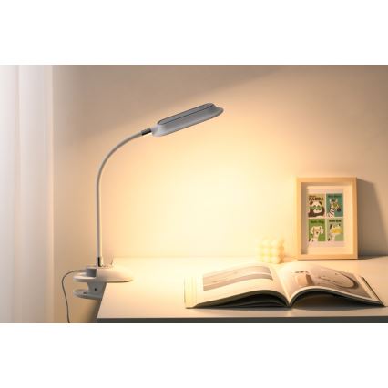 Lámpara de mesa regulable LED+CCT con pinza CLIP LED/7,5W/230V 3000/4200/5000K blanca