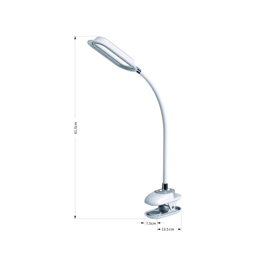 Lámpara de mesa regulable LED+CCT con pinza CLIP LED/7,5W/230V 3000/4200/5000K blanca