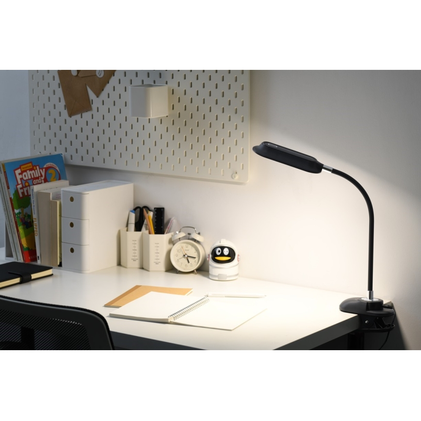 LED+CCT Lámpara de mesa regulable con pinza CLIP LED/7,5W/230V 3000/4200/5000K negra