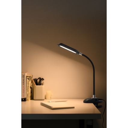 LED+CCT Lámpara de mesa regulable con pinza CLIP LED/7,5W/230V 3000/4200/5000K negra